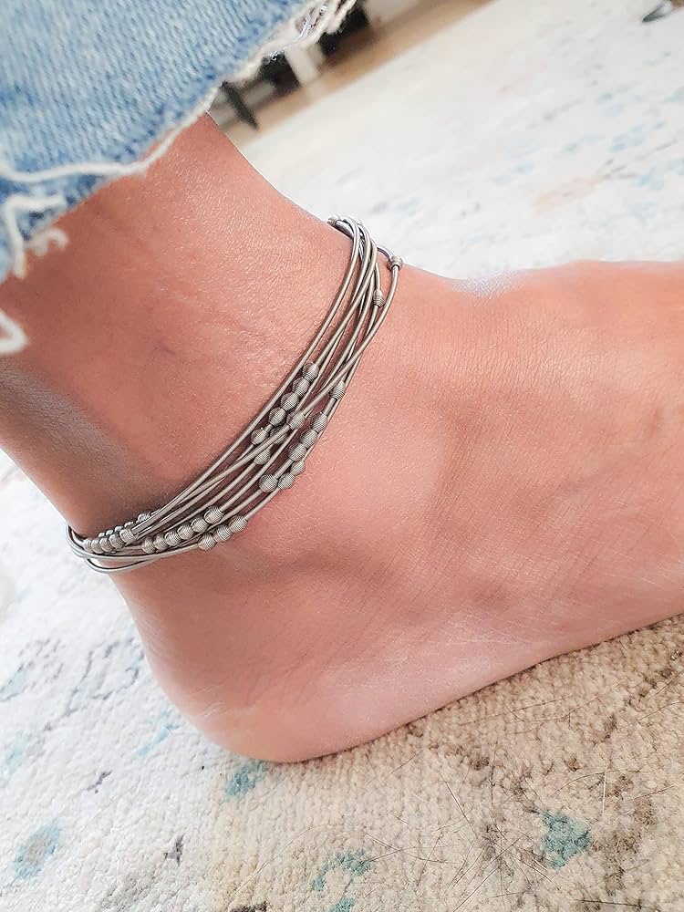 Amazon.com: moonlidesigns Guitar Strings Anklet, Multi